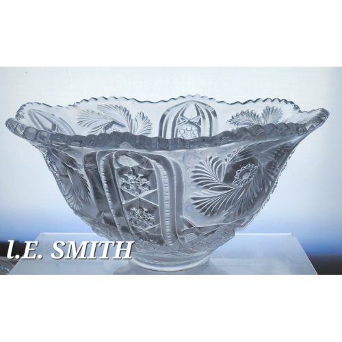 L E Smith Glass buzzstar punch bowl Auction