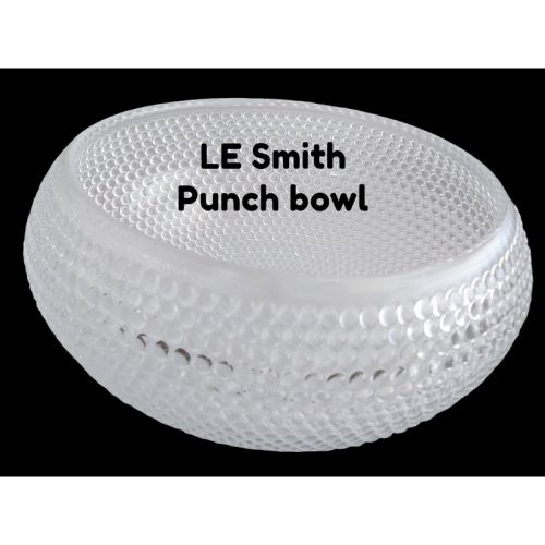 L E Smith Glass hobnail punch bowl