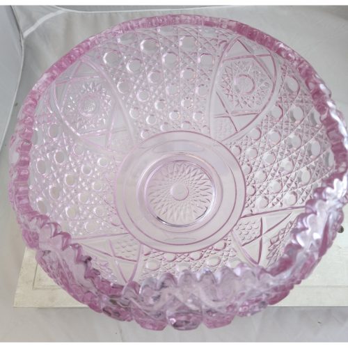 L E Smith Glass pink punch bowl Pick up only