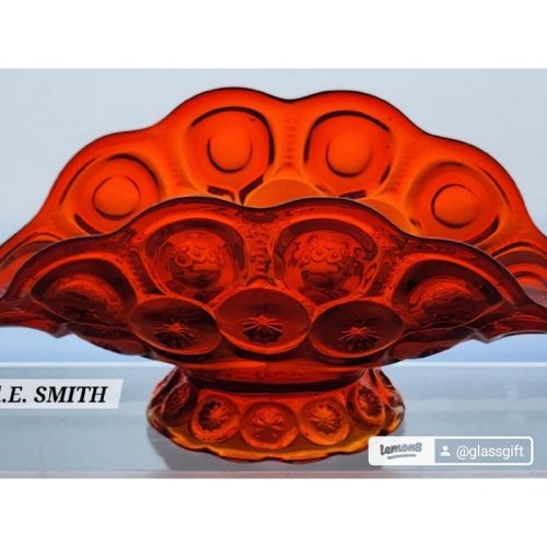 LE Smith glass Red moon and stars banana Bowl