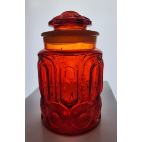 LE Smith glass Red moon and stars large canister