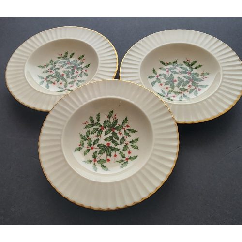 lenox Holiday Dimensions fruit desert dish 3 pieces