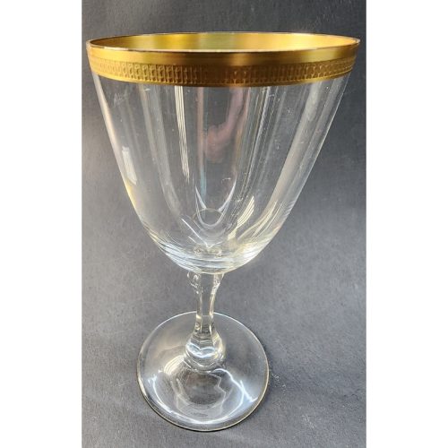 Lenox wine glass Tuxedo pattern gold band Made in USA Mt Pleasant PA