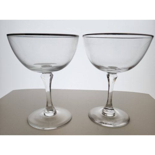 Pair Lenox Crystal Montclair Platinum champagne replacement Made in USA Mt Pleasant PA  mouth blown