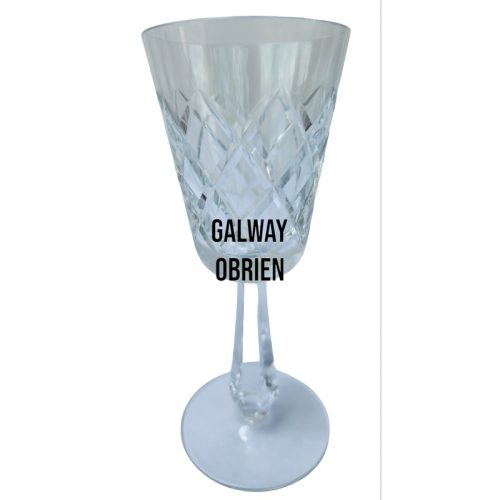 Signed Galway crystal Obrien wine glass Crystal older Hand cut