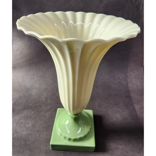 Signed lenox Pedestal  porcelain VASE green