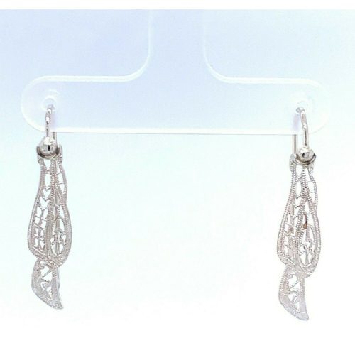 10k Filigree White Gold Earrings with 14k Wires (#J5138)
