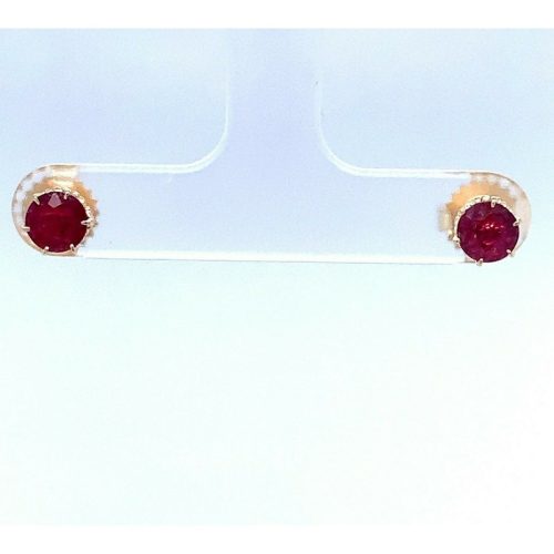 10k Gold 1.05ct TW Genuine Natural Ruby Stud Earrings with 14k Posts (#J5139)