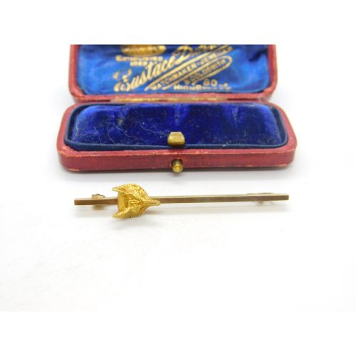 9ct Yellow Gold Fox Mask Hunting Stock Pin or Brooch Antique 1948 Birmingham