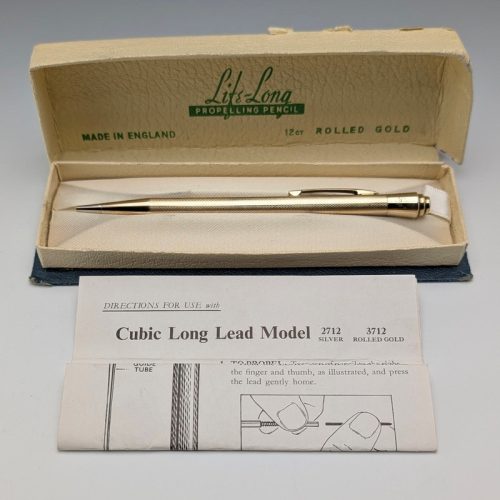 British vintage Lifelong rolled gold mechanical pencil with case