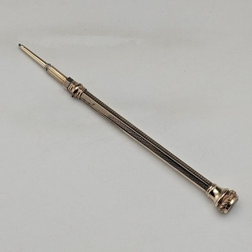 Circa 1900 Antique Gold Plated Push-Pull Pencil 82-105mm