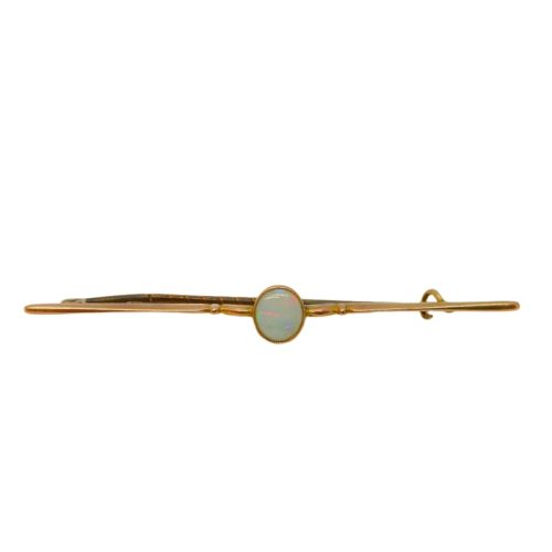 Edwardian 9ct Rose Gold & Cabochon Australian Opal Brooch Antique c1910