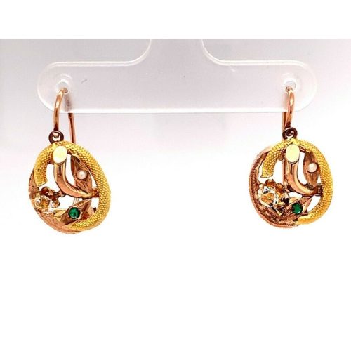 14k Yellow and Rose Gold Victorian Earrings (#J4908)