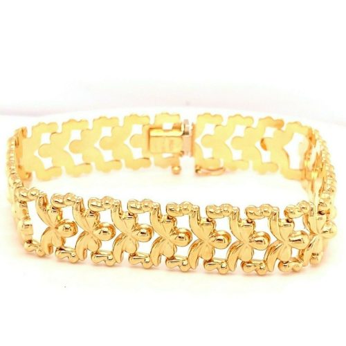 14k Yellow Gold Wide Fancy Chevron Bracelet (#J4906)