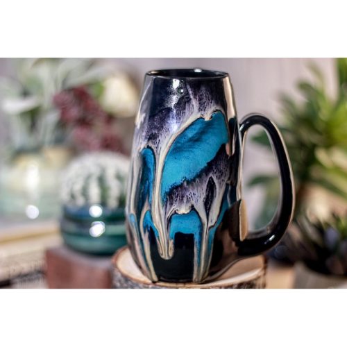 45-E Teal Grotto Notched Mug – TOP SHELF MISFIT, 15 oz