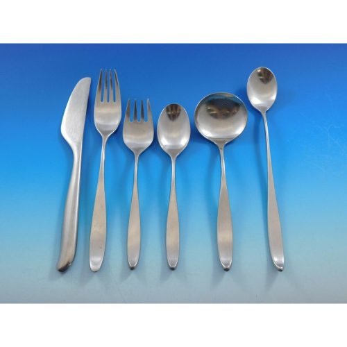 Design #2 by Lauffer Germany Stainless Steel Flatware Set Service 50 pc Modern
