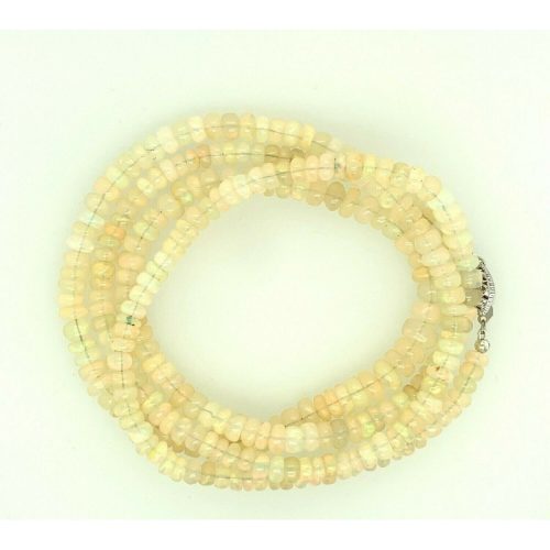 Extra Long 32″ Genuine Natural Opal Bead Necklace 130 Carats TW (#J4788)