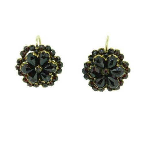 Genuine Natural Bohemian Garnet Earrings with 14k Yellow Gold Wires (#J4755)