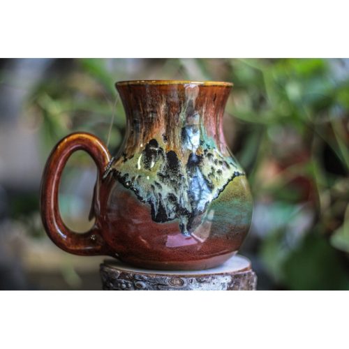 08-C Molten Rainbow Cheetah Flared Notched Mug – TOP SHELF MISFIT, 22 oz.