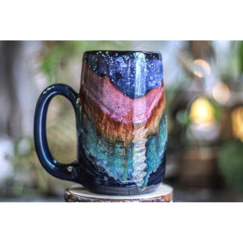 19-B Starry Night Textured Mug – TOP SHELF MISFIT, 23 oz.