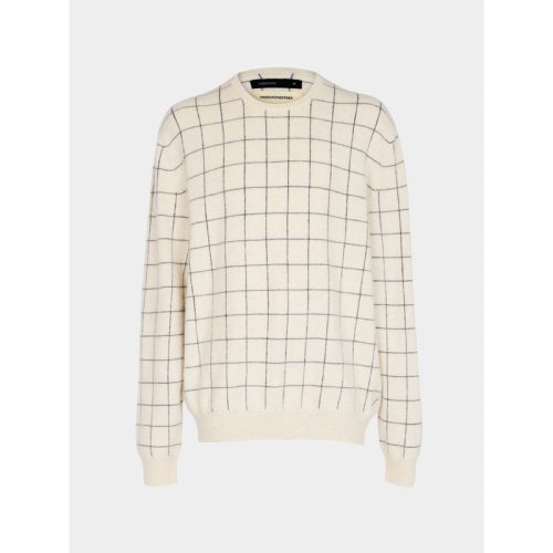 Cashmere R-Neck Boyfriend Check Sweater | Size: L