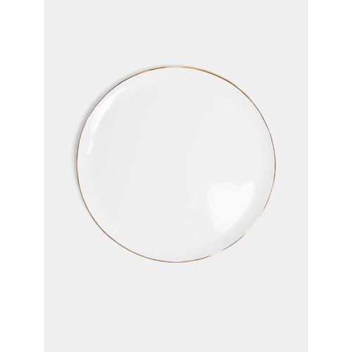 Hand-Painted 24ct Gold and Bone China Dinner Plates (Set of 4)