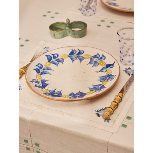 Manial Hand-Painted Ceramic Dinner Plates (Set of 4)