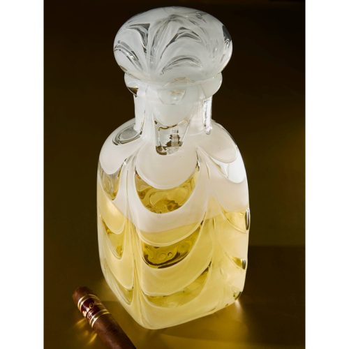 1970s Ercole Barovier Graffito Diafano Bianco Murano Glass Decanter