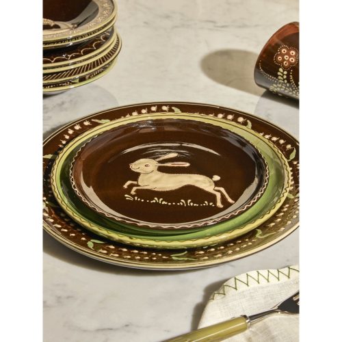 Animals Hand-Painted Ceramic Side Plates (Set of 4)