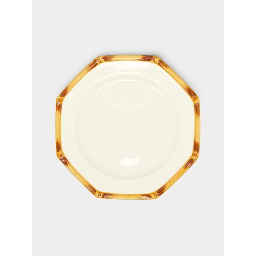 Bamboo Hand-Painted Ceramic Dinner Plates (Set of 4)
