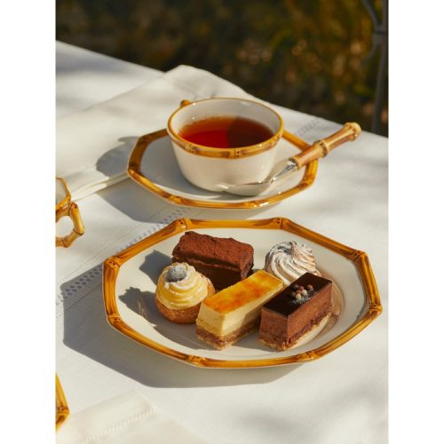 Bamboo Hand-Painted Ceramic Salad/Dessert Plates (Set of 4)