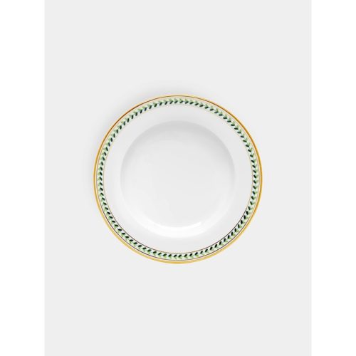 Leafed Edge Hand-Painted Porcelain Salad/Dessert Plate