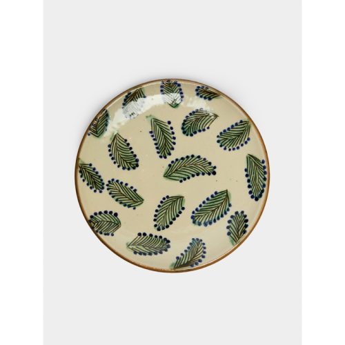 Leaves Hand-Painted Ceramic Dinner Plates (Set of 4)
