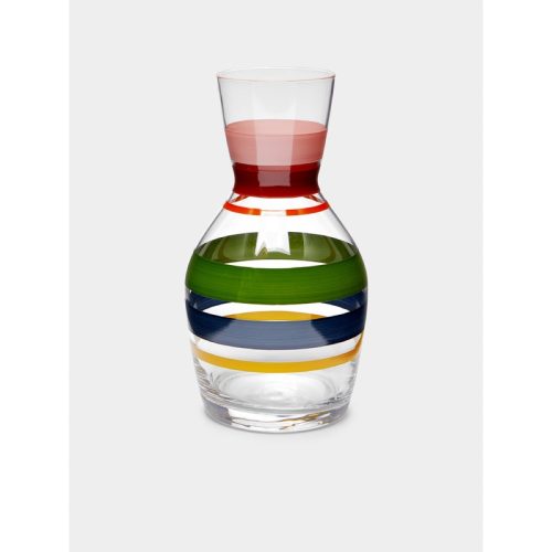 Portofino Stripe Hand-Painted Glass Carafe