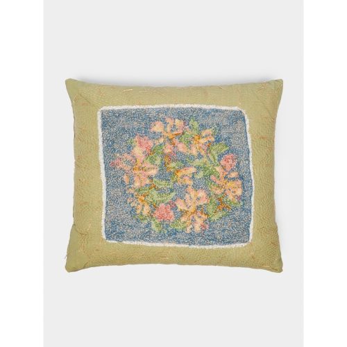 19th-Century Needlepoint Wool Cushion (15.5in/39cm)