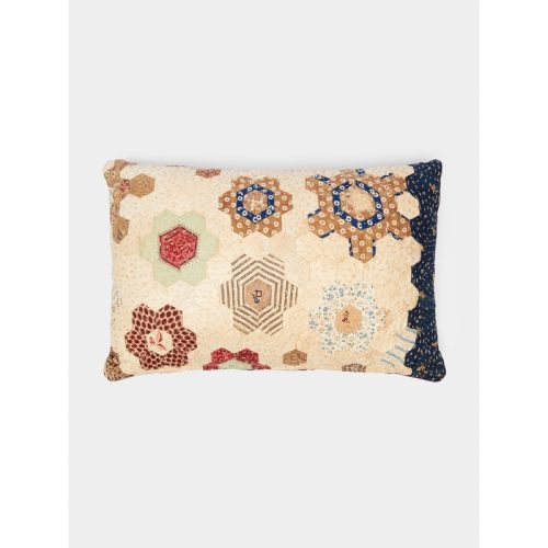 19th-Century Victorian Patchwork Silk Cushion (15.5in/40cm)