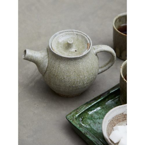 Ash-Glazed Ceramic Teapot