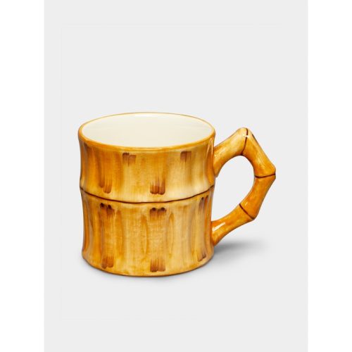 Bamboo Hand-Painted Ceramic Mugs (Set of 4)
