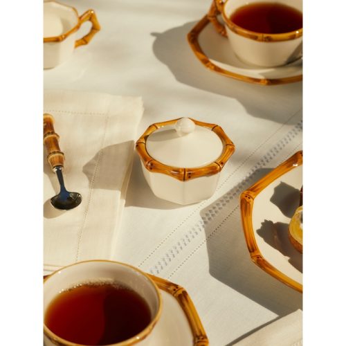 Bamboo Hand-Painted Ceramic Sugar Bowl