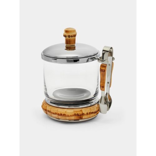 Bamboo Sugar Bowl with Tongs