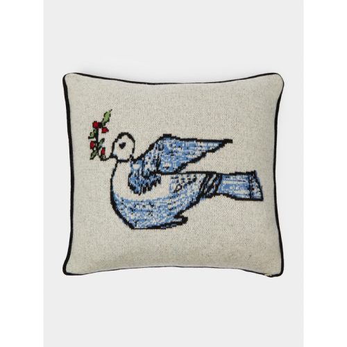 Bird with Berries Cashmere Cushion (20in/51cm)