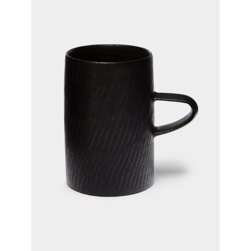 Black Clay Large Mugs (Set of 4)