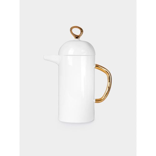 Hand-Painted 24ct Gold and Bone China Cafetire