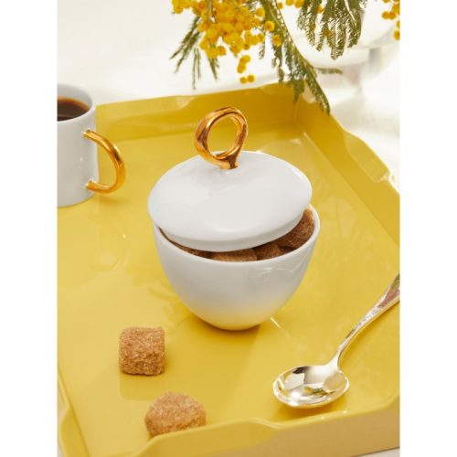 Hand-Painted 24ct Gold and Bone China Sugar Bowl