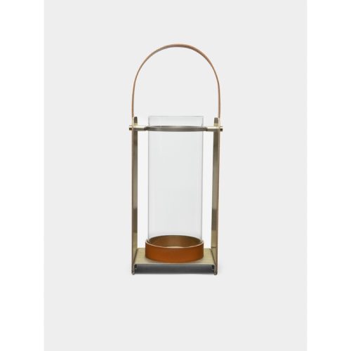 Lumen Glass and Leather Medium Lantern