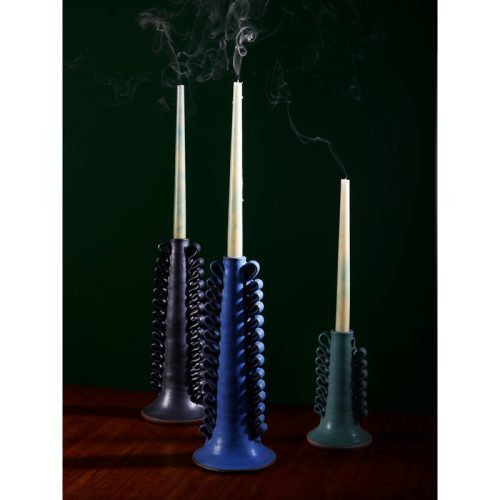 Ribete Hand-Glazed Ceramic Large Candle Holder