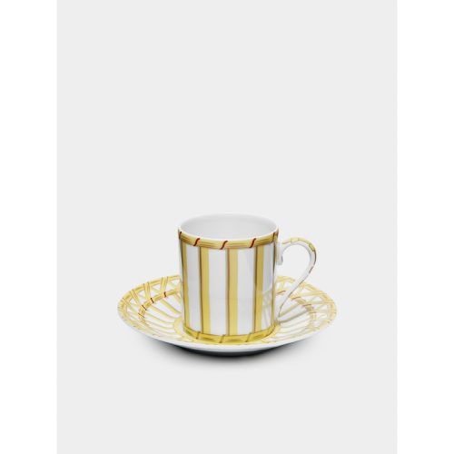 Vannerie Cottage Porcelain Coffee Cup and Saucer