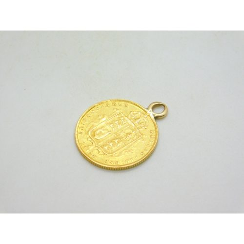 22ct Gold Queen Victoria Shield Back Half Sovereign Pendant Coin Antique 1887