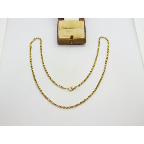 9ct Yellow Gold Cable Link Cain Necklace 49.2cm / 19.3″ Vintage c1980