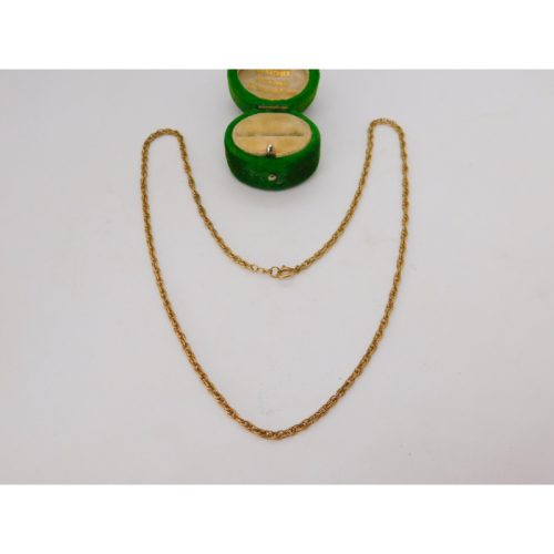 9ct Yellow Gold Essential Rope Chain Necklace Vintage c1970 46cm Length
